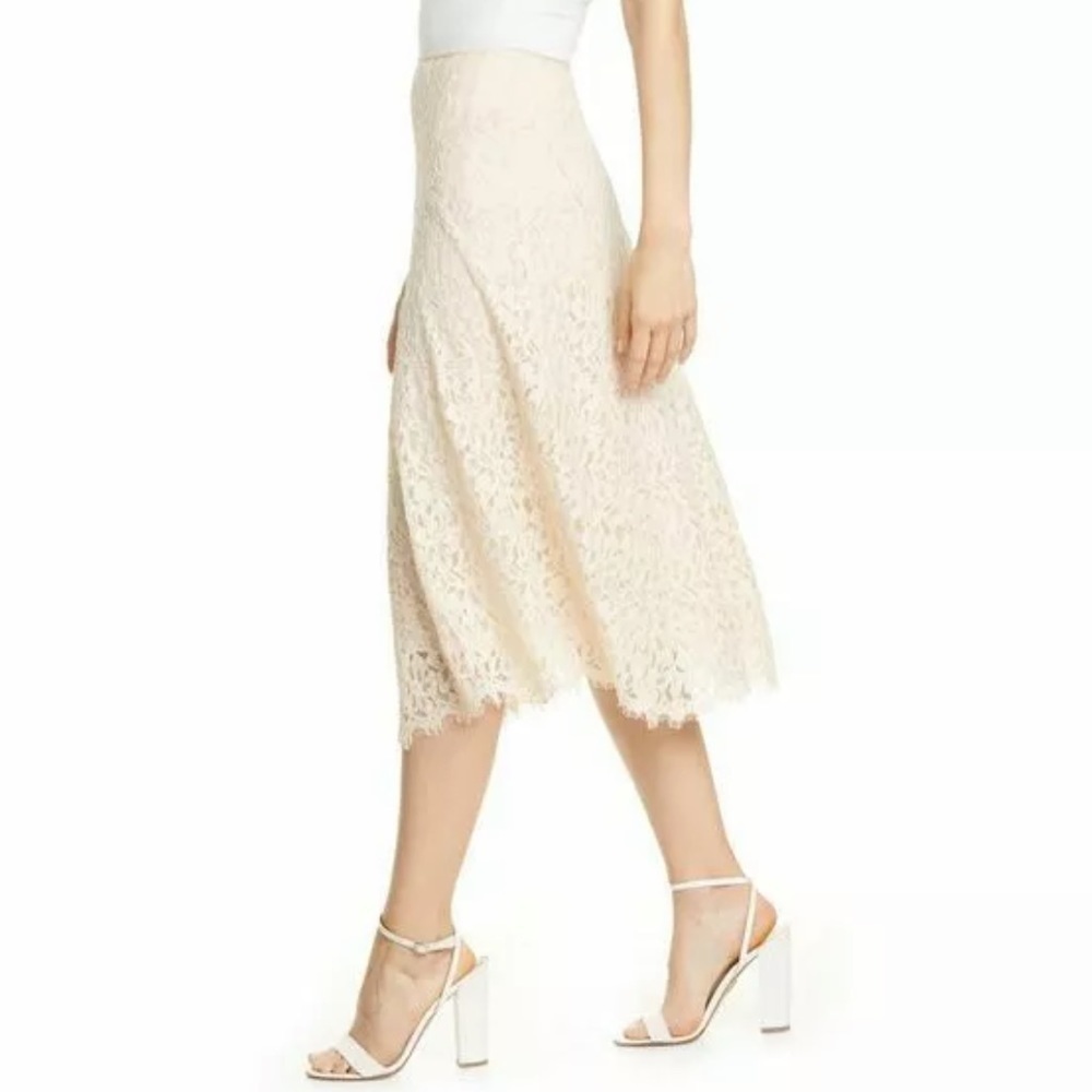 Lewit Cream Lace A-Line Skirt